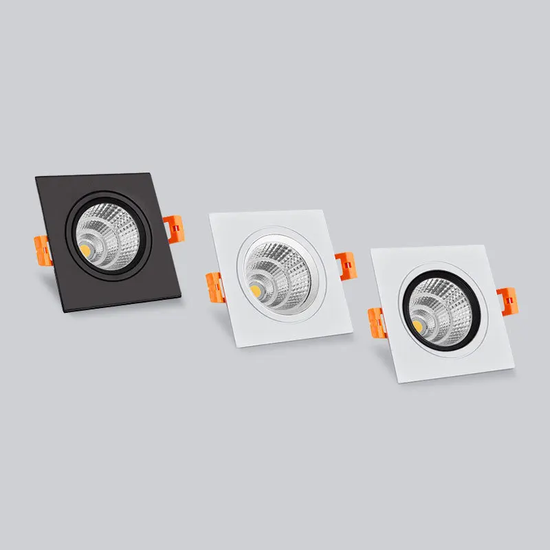 

New Style Dimmable LED Downlights Recessed Square 9W 12W 15W COB Ceiling Lamp AC85-265V LED Spot Lights Indoor Lighting