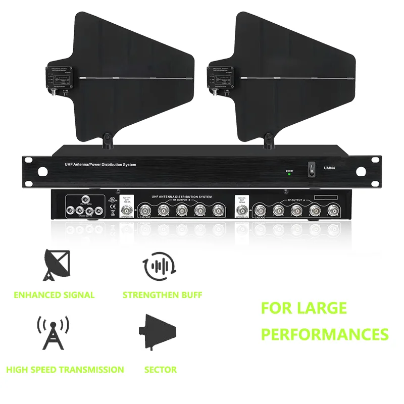 UA844+SWB Wireless Microphone Antenna Distribution System with Power Supply and RF Signal Boost