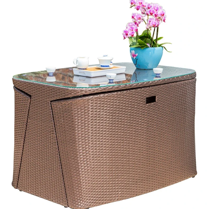 

#Outdoor balcony table and chair rattan chair three piece set combination outdoor sunroom booth creative table and chair