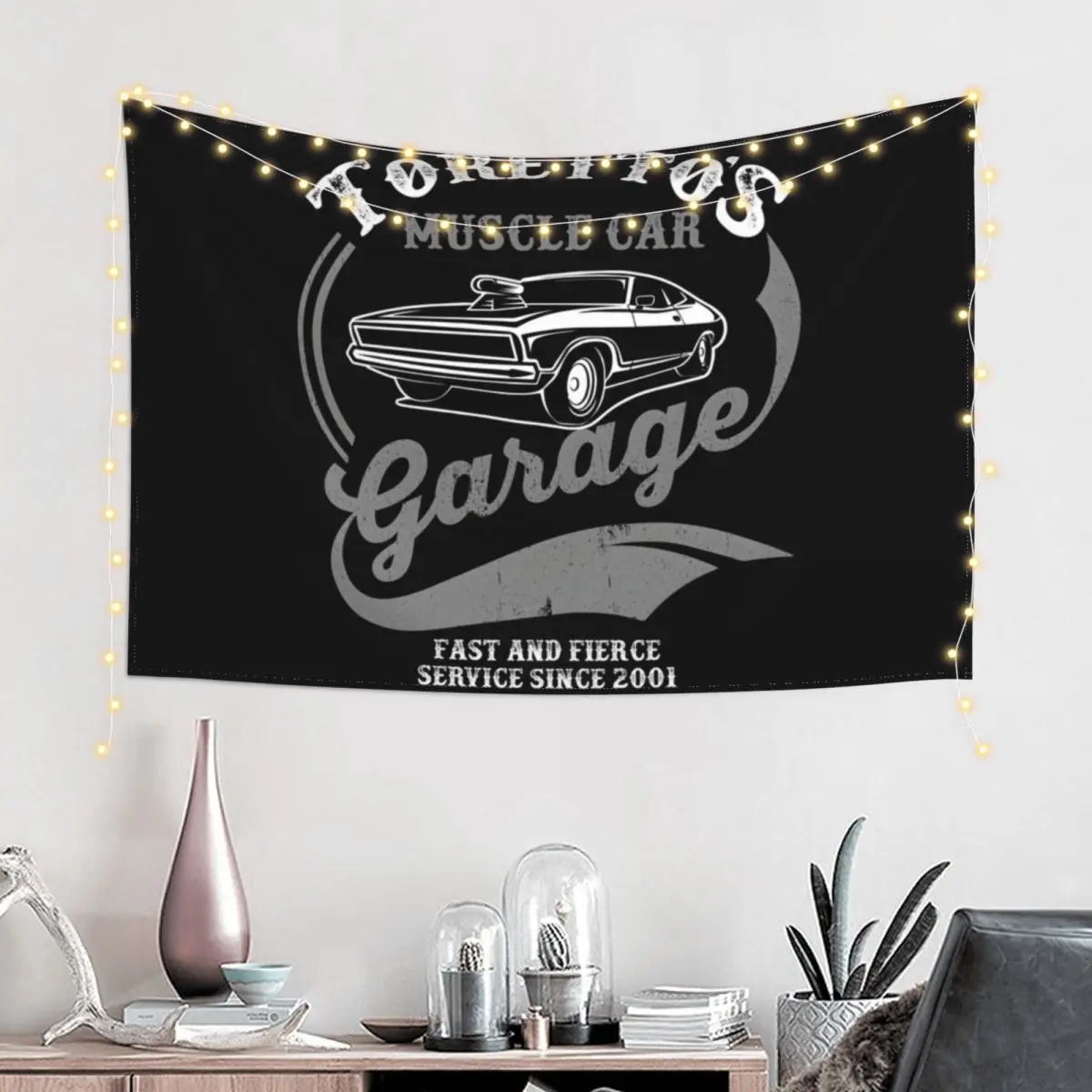 Toretto&x27;s Muscle Car Garage Classic Tapestry Room Decor For Girls Japanese Room Decor Custom Tapestry