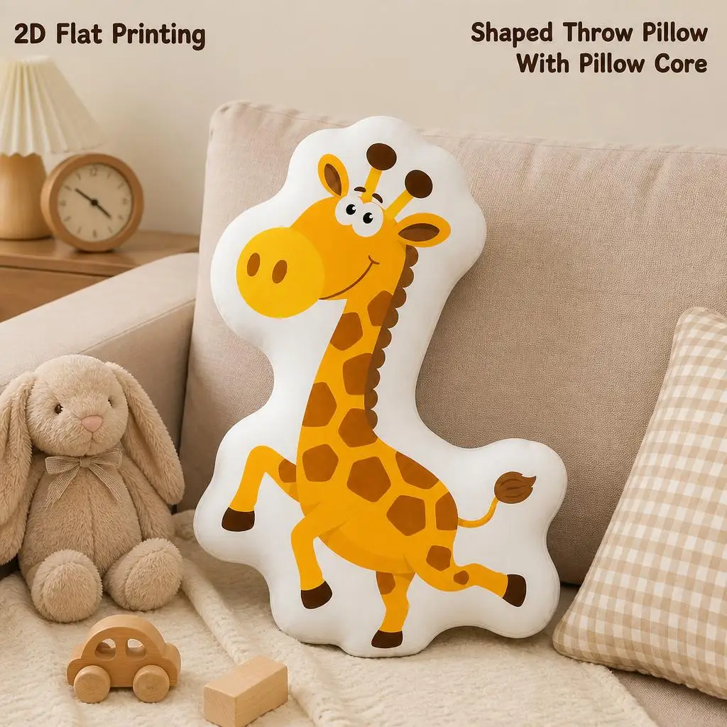 Cute Giraffe Animal Lovers Gift Plush Pillow Cushion Irregular Stuffed Throw Pillow Home Decor Gift Sofa Bed Home