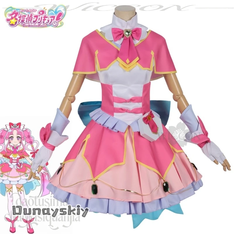 Kobayashi Mikuru Henshin Magical Girl Costume Kawaii Pink Dress Sweet Lolita Wigs Cos Anime Star Detecticeee Precure! Cosplay - view 2