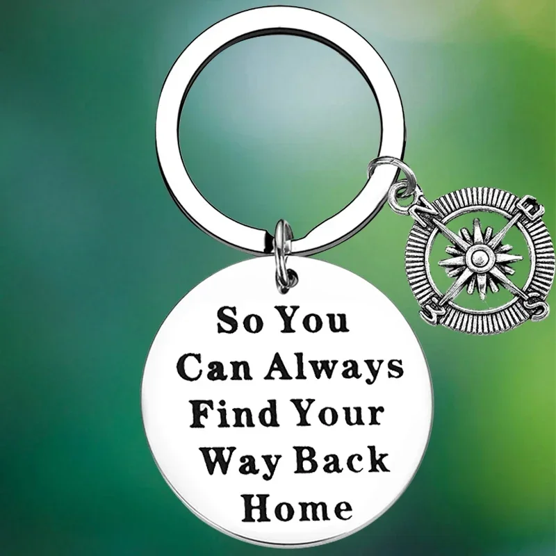 Compass Keychain Wanderist Gift So You Can Always Find Your Way Back Home Key Chain Pendant Adventure Gift