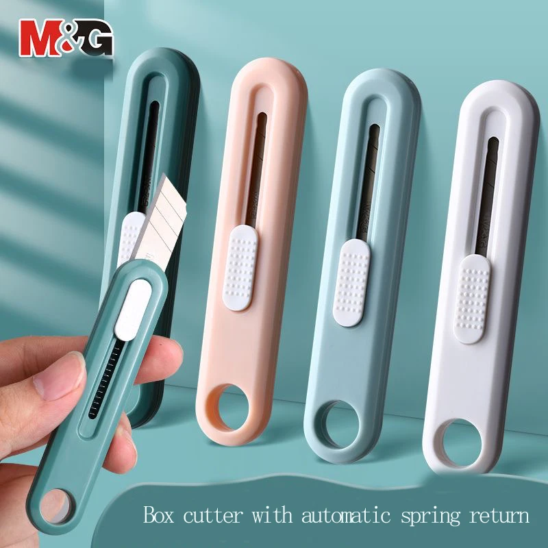 M&G Handcraft Knife, automatic spring return cutting knife, perforated design, replaceable blade, suitable for opening express