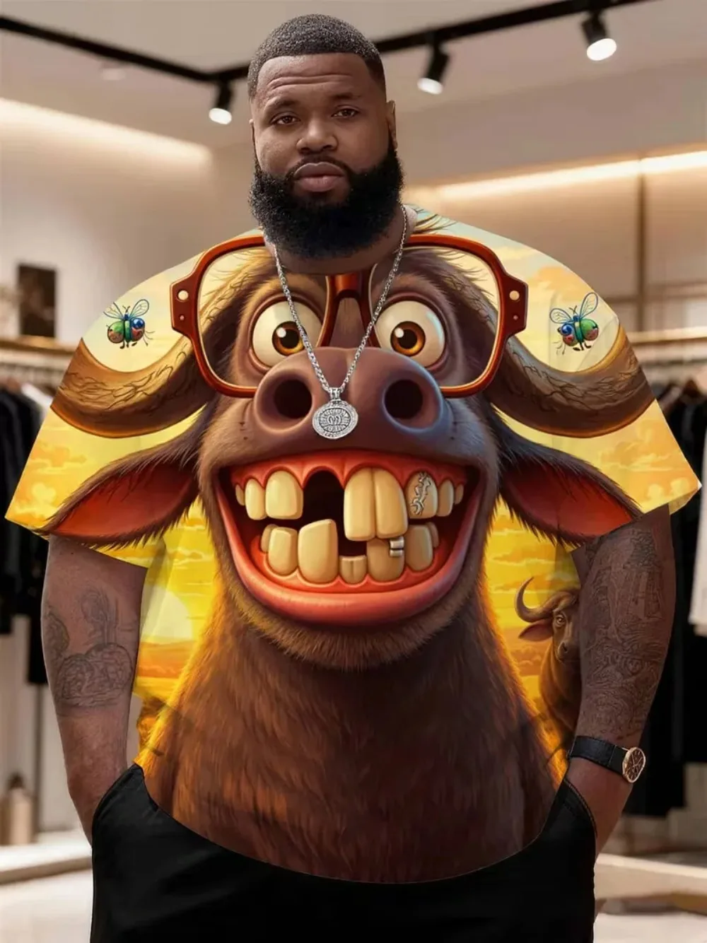 Lustiges Cartoon-Monster 3D-Druck Sport Atmungsaktives Schnelltrocknendes Rollenspiel-T-Shirt für Männer Outdoor Street Fashion Lässige Eltern-Kind-Kleidung – Detail 4