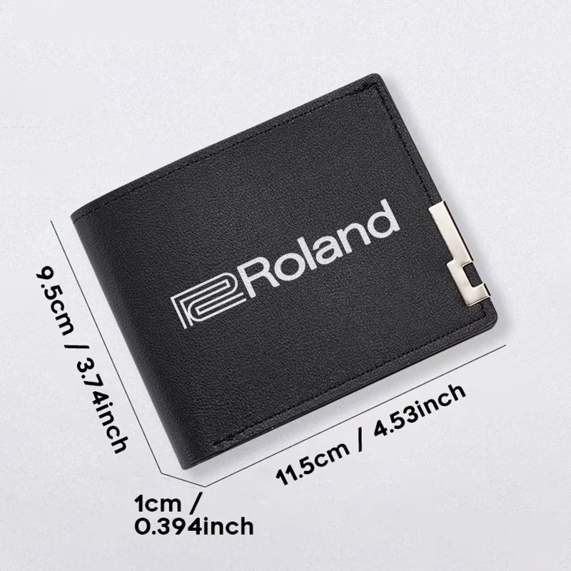 Portafoglio in pelle PU con logo Roland Design minimalista per uomo Leggero e durevole Porta carte compatto e sottile in stile business quotidiano