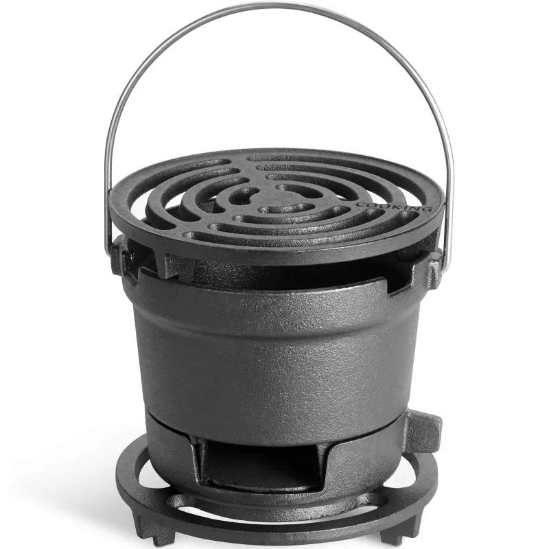 For S6 Full Cast Iron Grill, Mini Camping Stove for Making Tea, Indoor and Outdoor, Height Adjustable