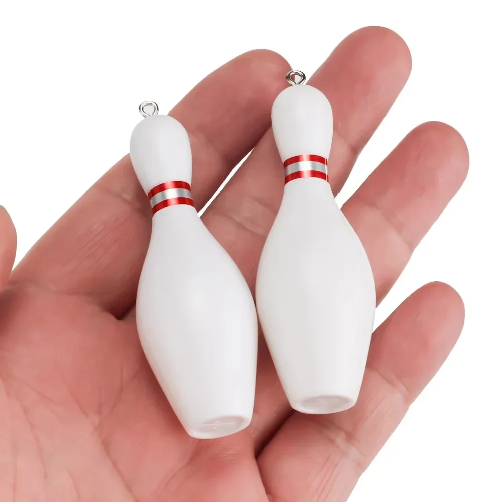 3D Sports Bowling Ball Resin Charms Plastic Mini Pendants Handcraft Findings for DIY Keychain Funny Creative Earring Jewelry