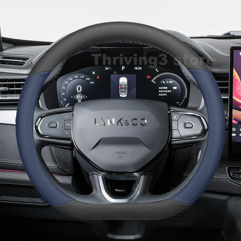 

Leather Car Steering Wheel Cover For Lynk&Co 01 2022-2025 Covers For Covers Auto Steering Wheel interior Lynk&Co 03 Accessories