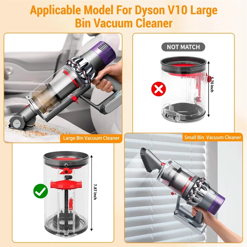 

ABWP-Dust Container With Filter Replacement Parts For Dyson V10 SV12 Animal And Absolute Vacuum Cleaner Accessories Dustbin