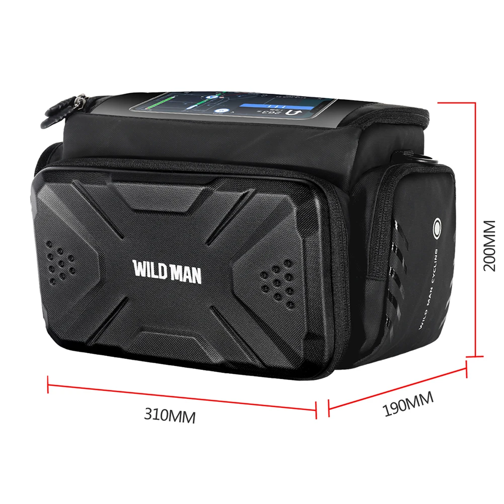 Bicycle Front Tube Bag 4L Handlebar Camera Waterproof Shoulder Bags for WILD MAN Outdoor Cycle Biking Entertainment