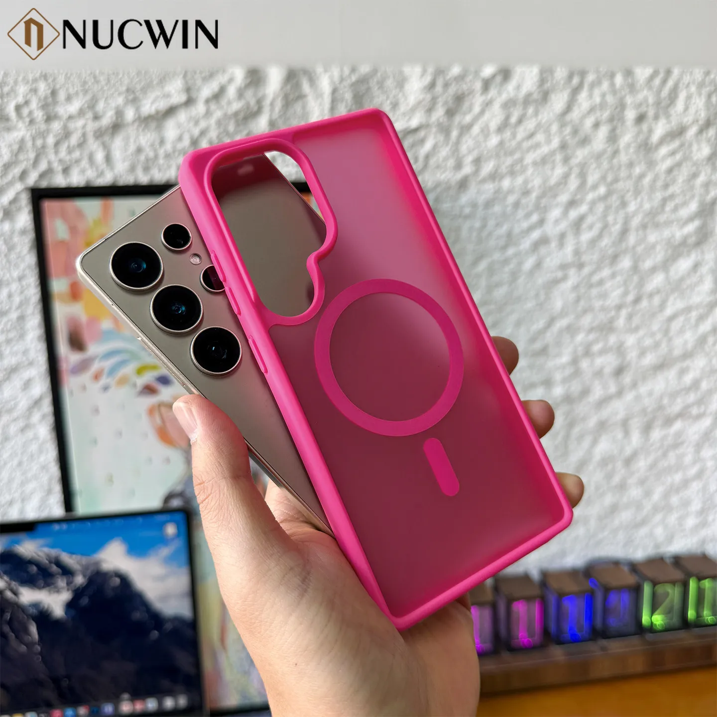 Magnetische Matte Transparente Hülle für Samsung Galaxy S26 Ultra S25 S24 S23 S22 Ultra Plus S25 FE A15 A25 A16 A26 Schlanke Stoßfeste Abdeckung
