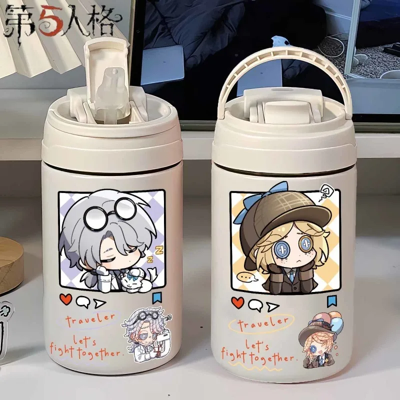 

Identity V Cartoon Anime Gardener Woods Seer Clark Men's and Women's Coffee Mug Student Double Drink Portable Campus Thermos Cup