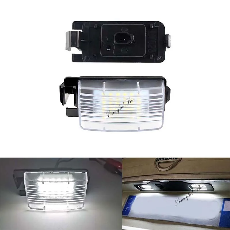 2 x Automobile LED license plate lamp lights for Nissan Versa Livina GT-R Cube 350/370Z Infiniti G35 G37 cars