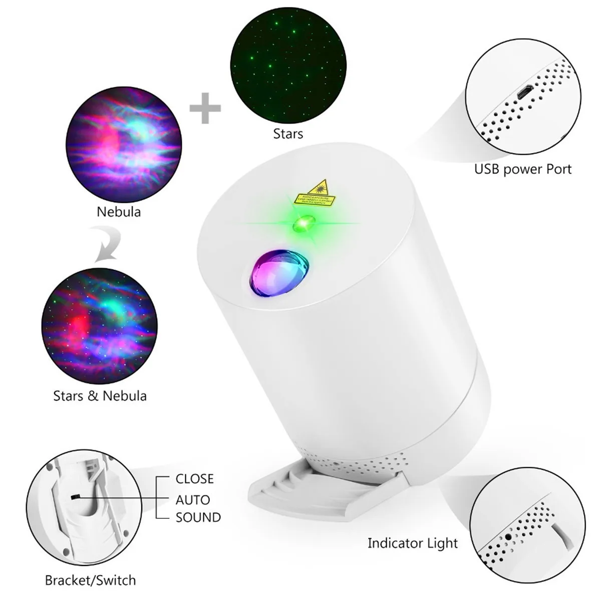 2026 New LED Star Water Ambient Projector USB Remote Control Mini Decor Light For Living Room Bedroom Desktop