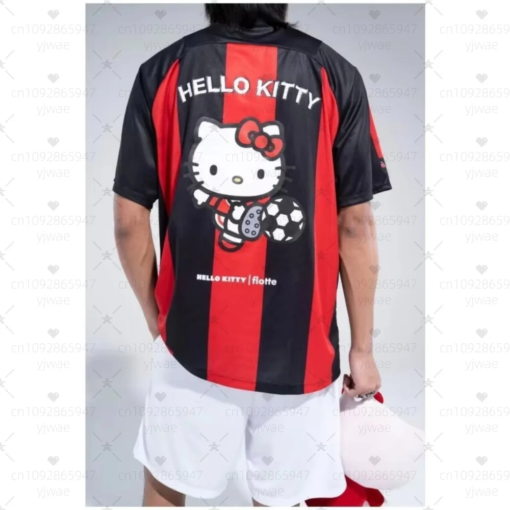 

Мужская летняя футболка с v-образным вырезом и коротким рукавом Hello Kitty с принтом, летняя футболка с рисунком, бейсбольные майки, женская спортивная футболка больших размеров