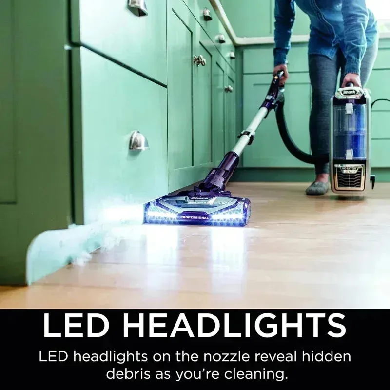 PMD4-Shark NV752 Rotator Powered Lift-Away TruePet فلتر HEPA للمكنسة الكهربائية المستقيمة، سعة كوب غبار كبير، مصابيح أمامية LED، أفرول،