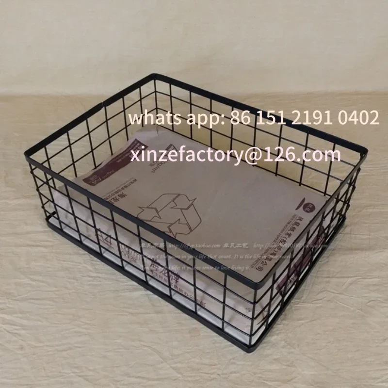 

Customizable European Style Iron Storage Basket, Black and White Grid, Balcony Flower Holder, Chic Home