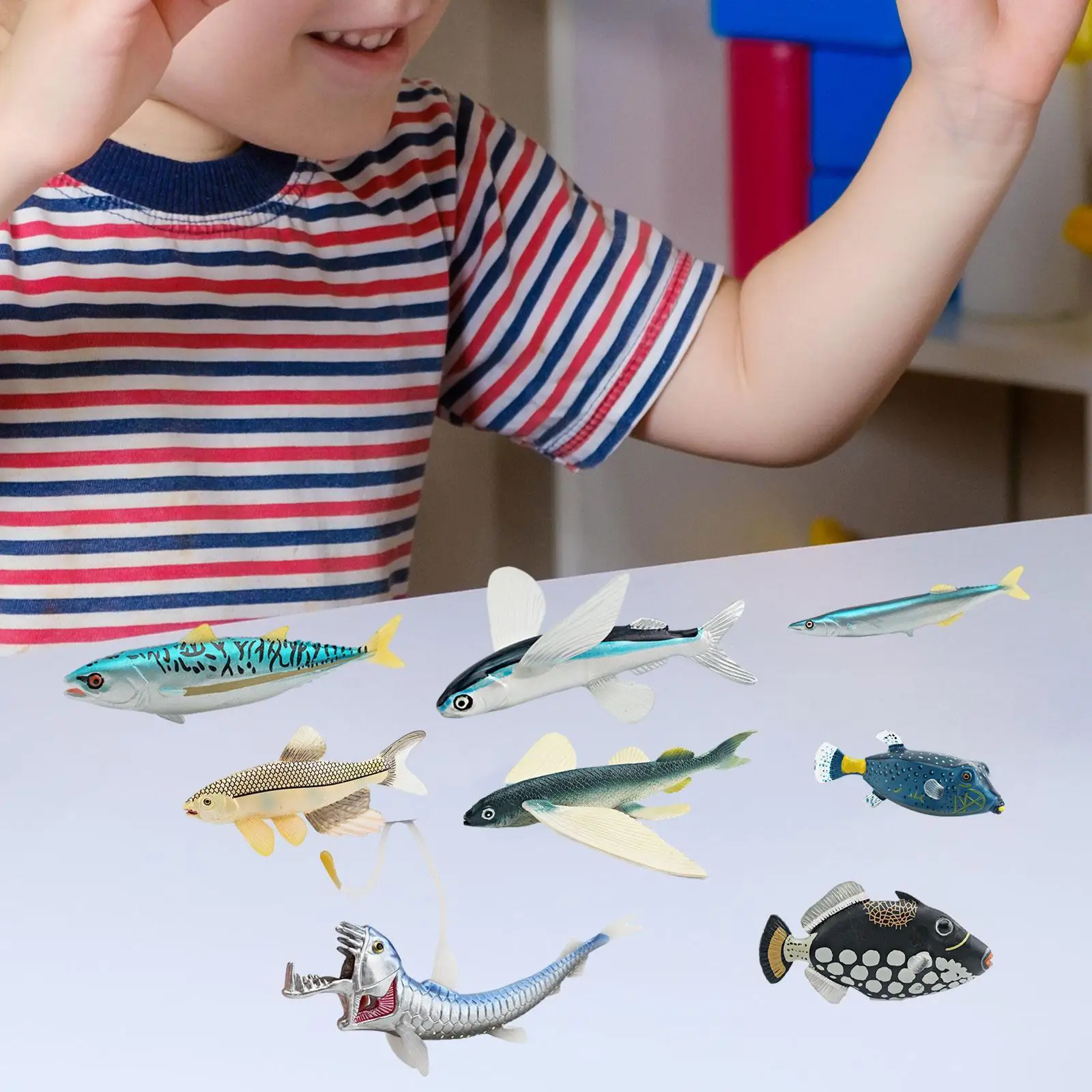 8x Marine Animal Models Sea Creatures Toys Collections Lifelike Deep Sea Animal