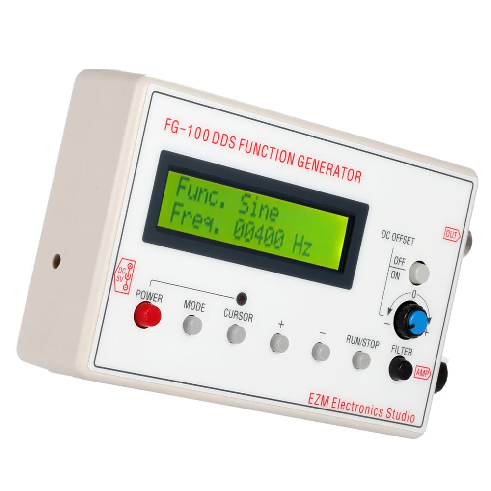 FG‑100 DDS Function Generator Sine Frequency 1HZ‑500KHz Counter Source Generator Meter