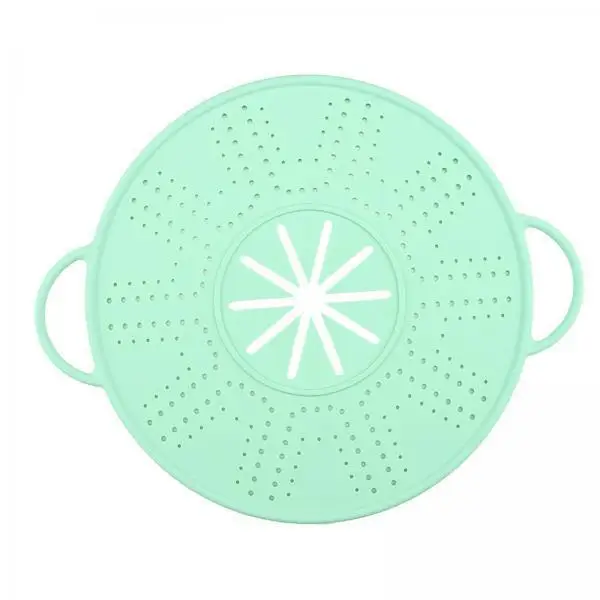 Heat Resistant Silicone Lid Anti Spill Splatter Guard with Steam Vents Reusable Boil over Cover for Cooking Pot
