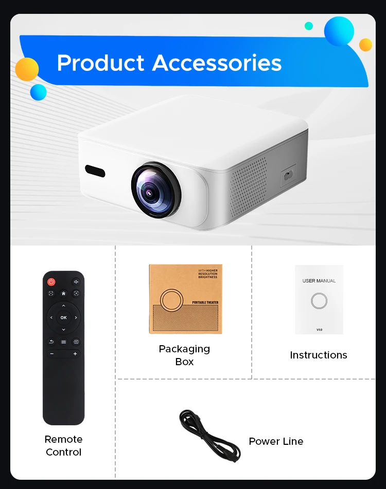 4000+ APP Projectors 4K HD 360 Lumen bright clear Low noice Android 11 wifi 6 BT Removable Dust Cover movable Dust Cover