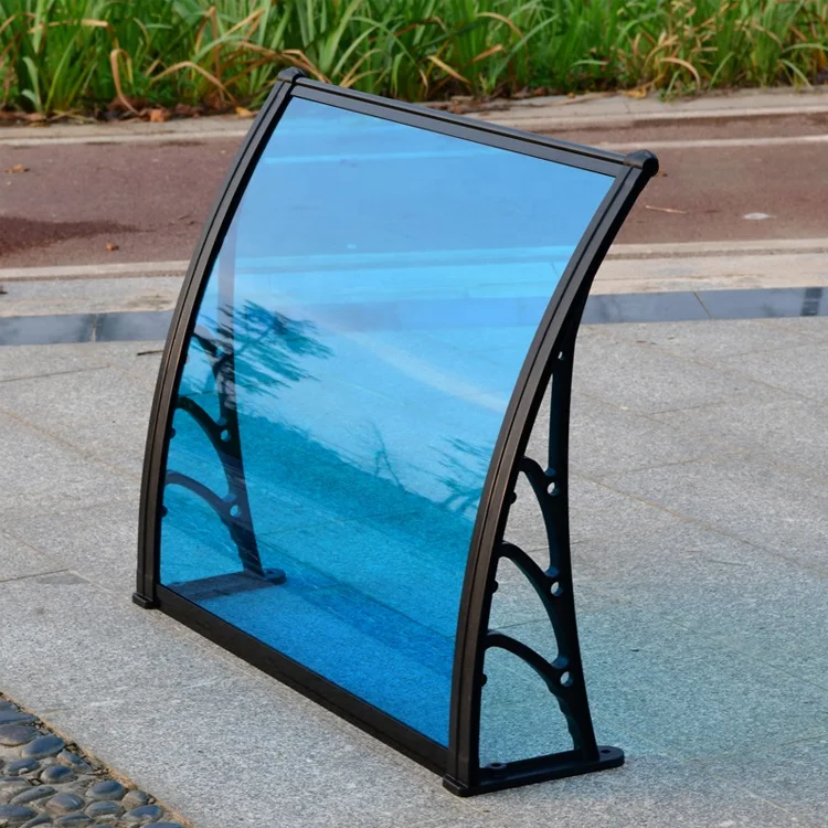 Quick-Install Lightweight Aluminum PC Door Awning Kit UV Protection for DIY Home/Business Setup Pre-Drilled Holes Outdoor Shade