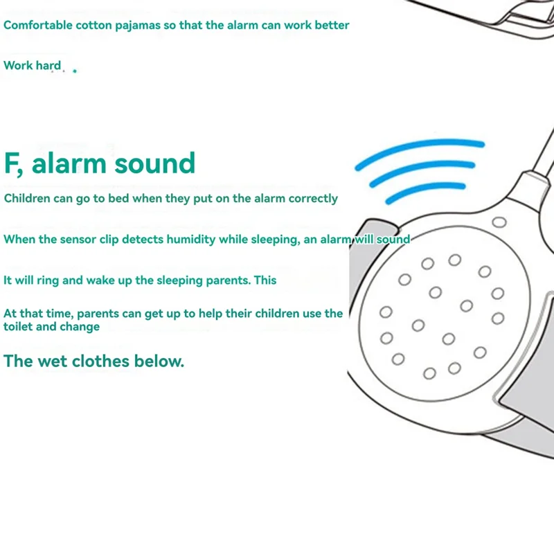 MA-108 Bedwetting Alarm Wet Reminder For Children  Enuresis Adult Kid For Boy Girl Adult Child Senior