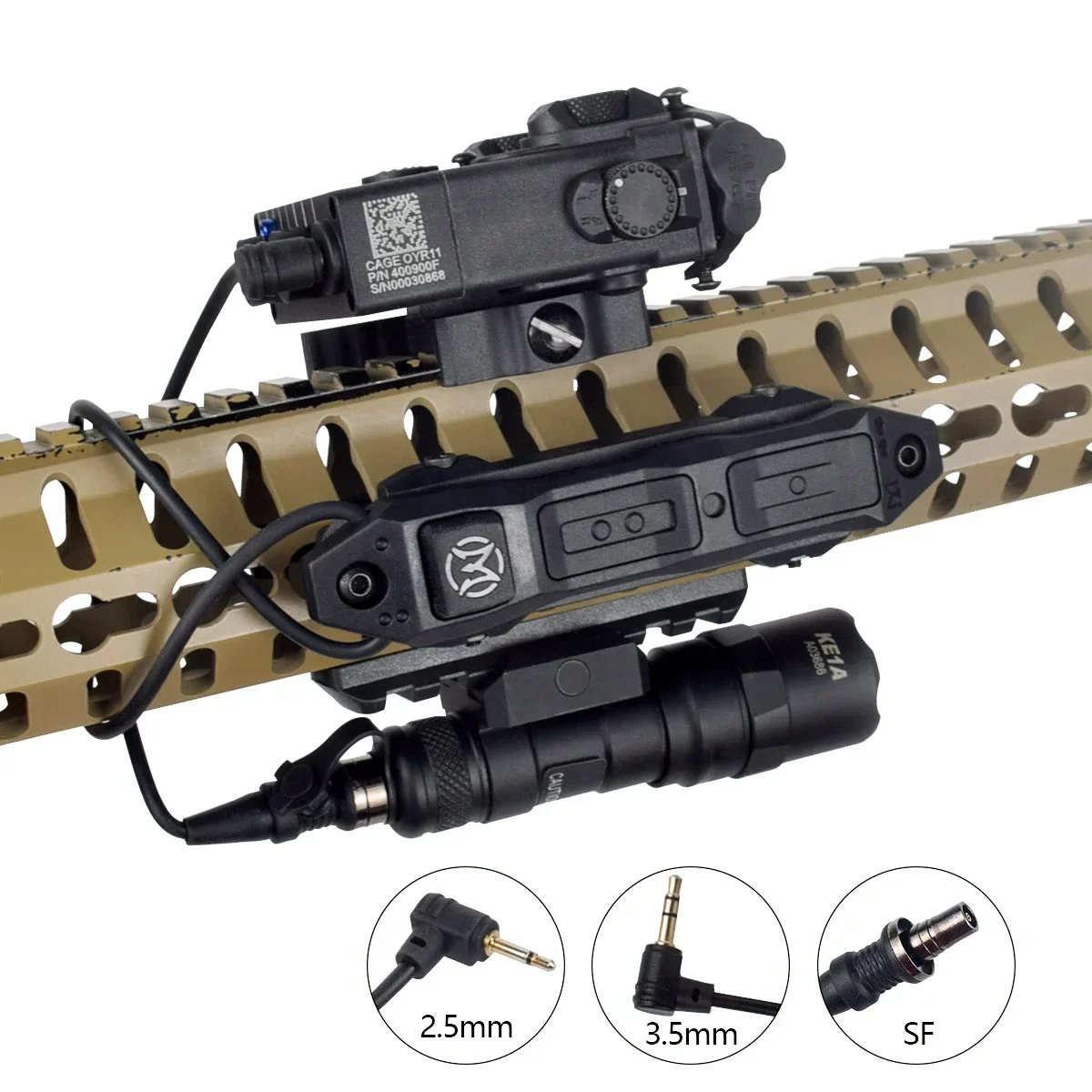 Tactical Remote Pressure Dual Function Switch For PEQ-15 DBAL-A2 SureFir M300 M600 Flashlight Airsoft Weapon Hunting Gun Light