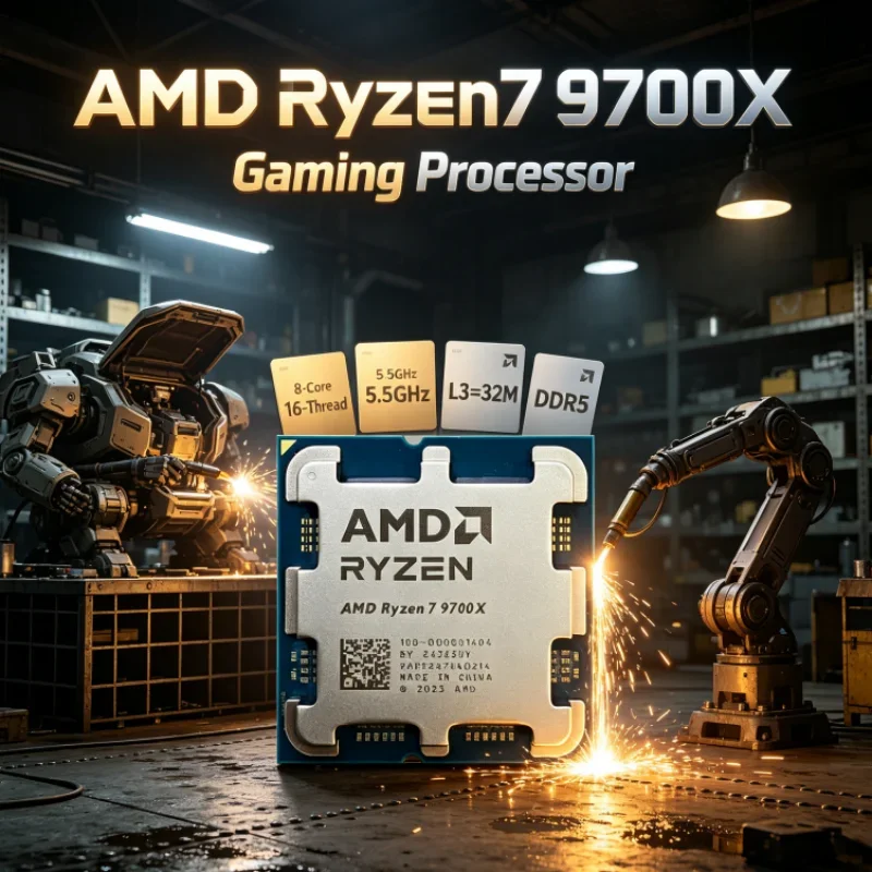 AMD Ryzen 7 9700X 8-Core 16-Thread Gaming Processor Up to 5.5GHz PCIe 5.0 65W 4NM DDR5 3.8GHz L3=32M Socket AM5
