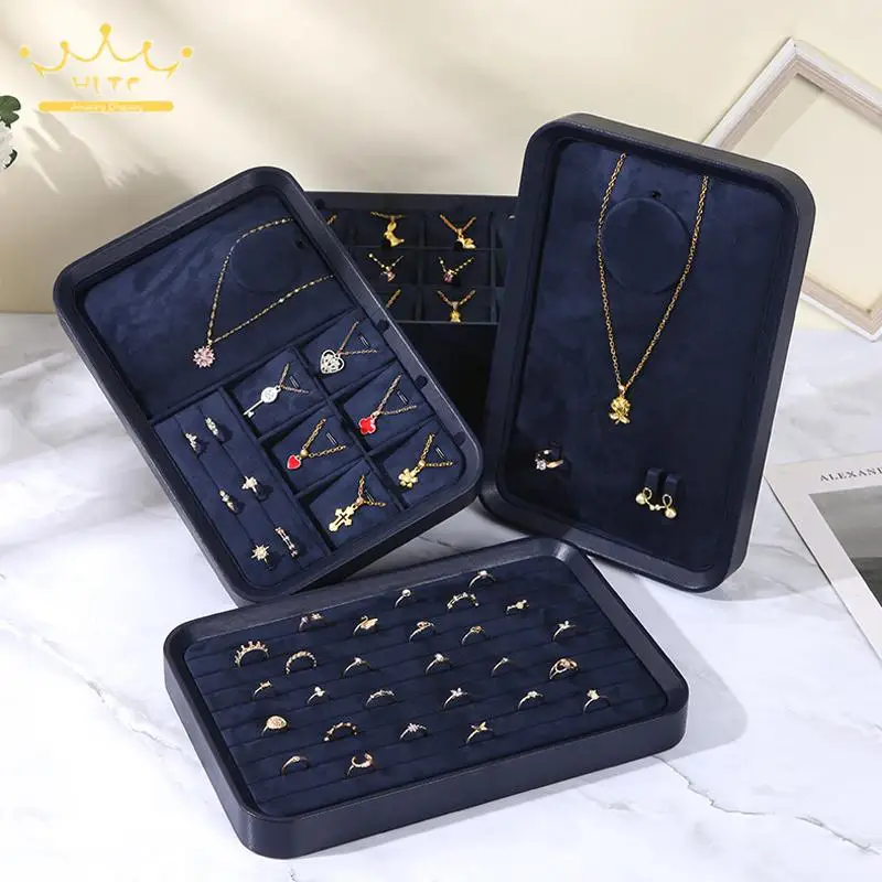 Fresh Green Jewelry Tray with Microfiber Leather Design Perfect for Storing and Displaying Rings Necklaces Pendants Bracelets