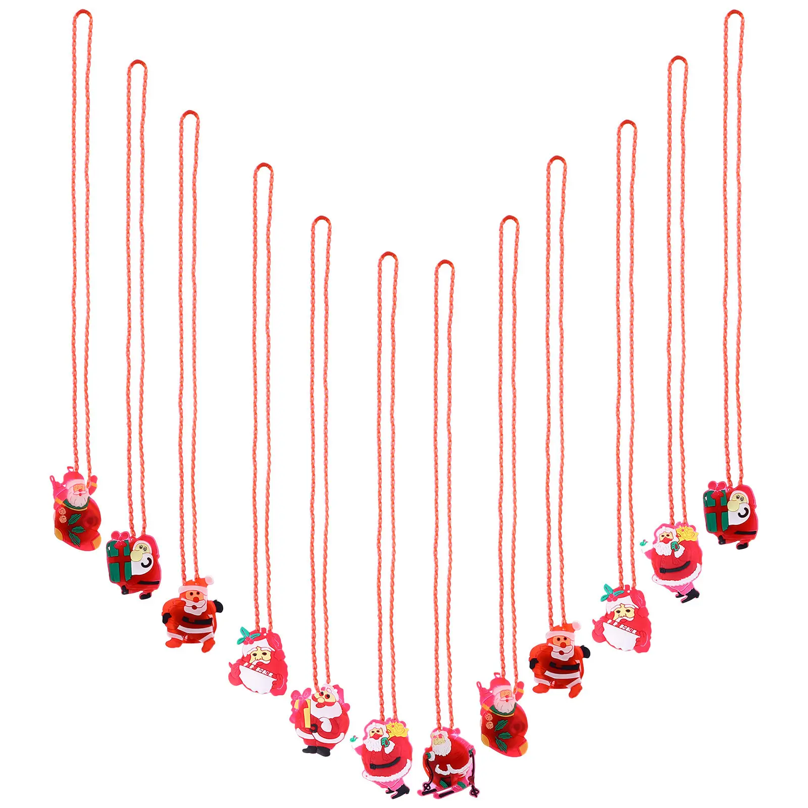 

12Pcs Christmas LED Necklace Glow Neck Pendant Creative Light Up Neck Decor Xmas Party Favors Kids Glow Jewelry Christmas