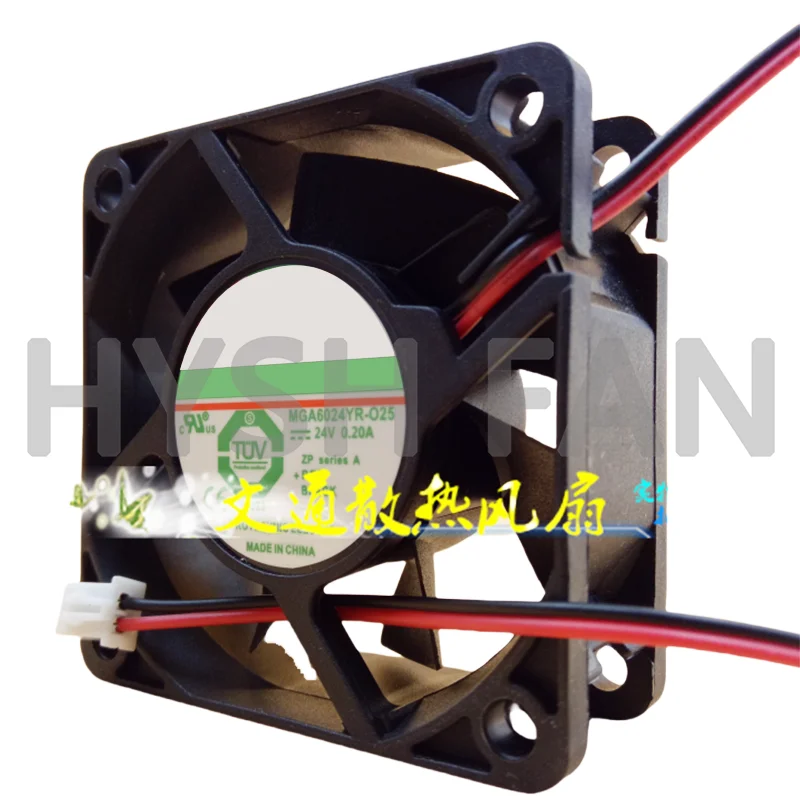 MGA6024YR-O25 DC24V 0.20A DC 2-wire Cooling Fan MGA6024YR-025