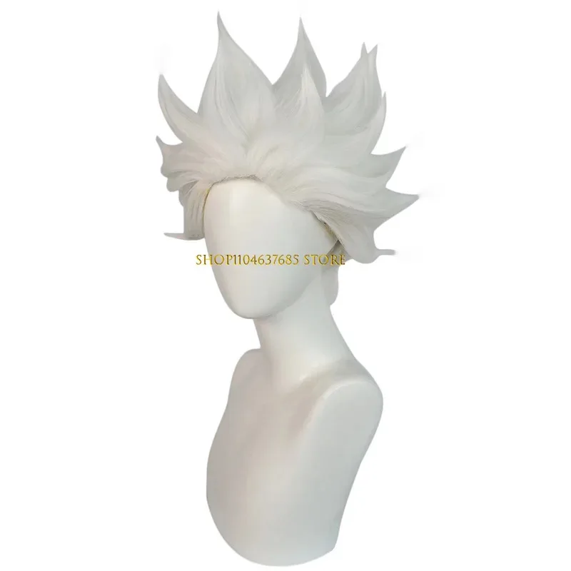 فيلم أورسولا شعر مستعار تأثيري شعر أبيض قصير للنساء البالغات الرجال هالوين زي الدعائم تأثيري لعب الأدوار الباروكات