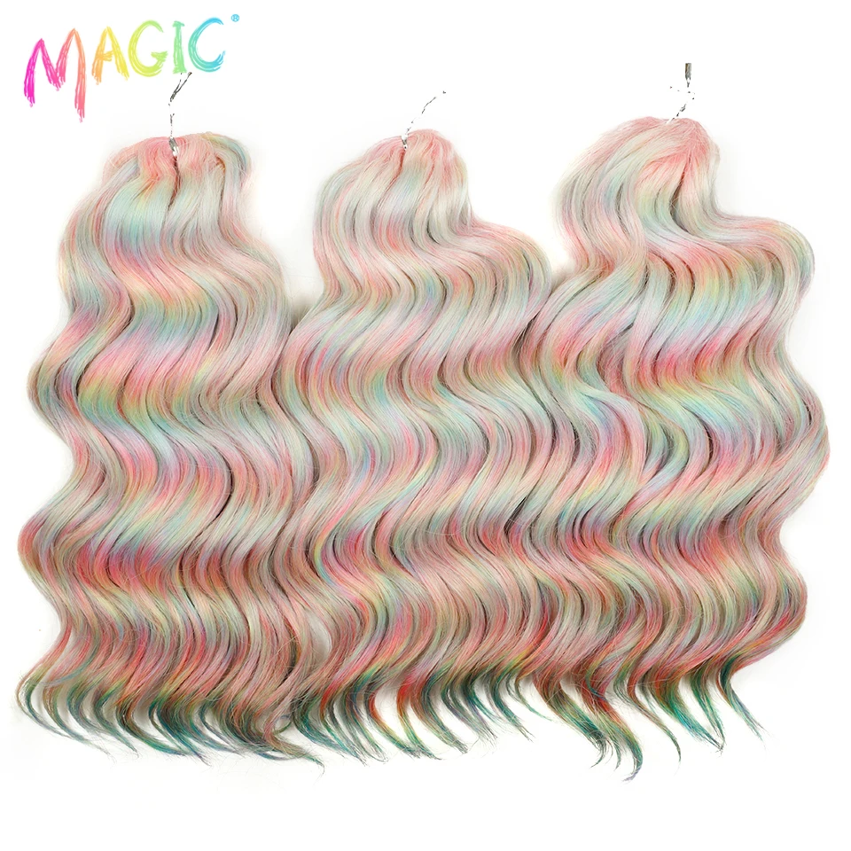 

Волшебные вязанные крючком волосы, синтетические свободные глубокие волны, плетение волос, наращивание волос, 16-дюймовая волна воды, коса, волосы, омбре, блондинка, твист, вьющиеся хай