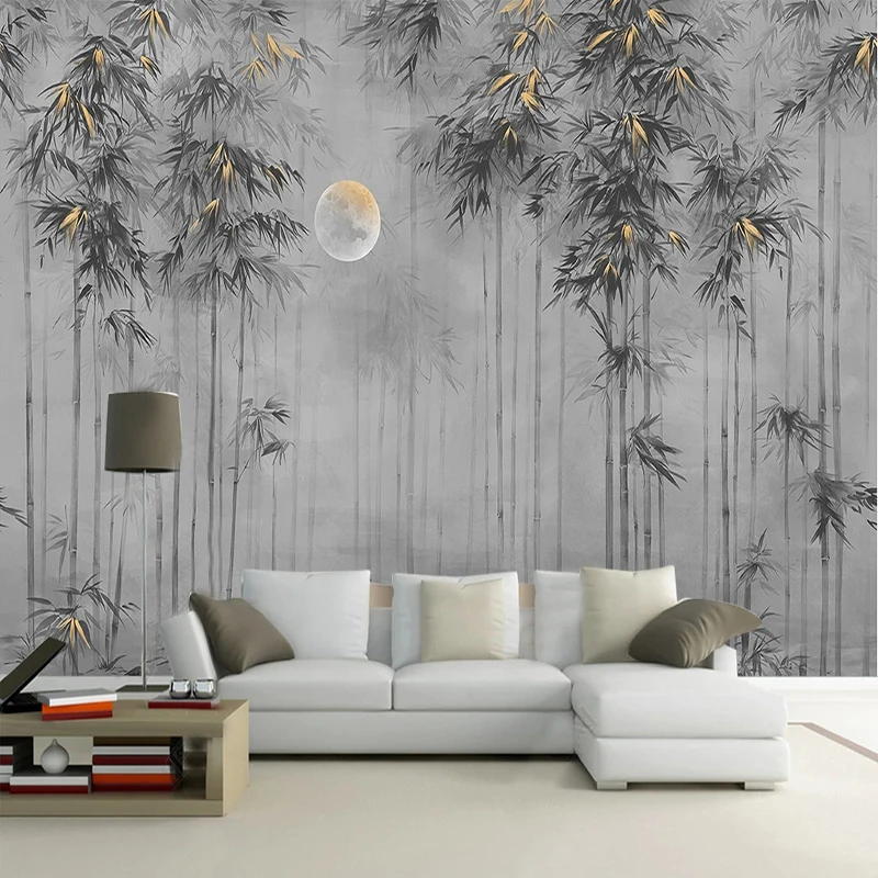 

Custom Wall Mural Modern Hand Painted Chinese Ink Bamboo Forest Photo Wallpaper Living Room Bedroom Sofa Backdrop Decor Fresco