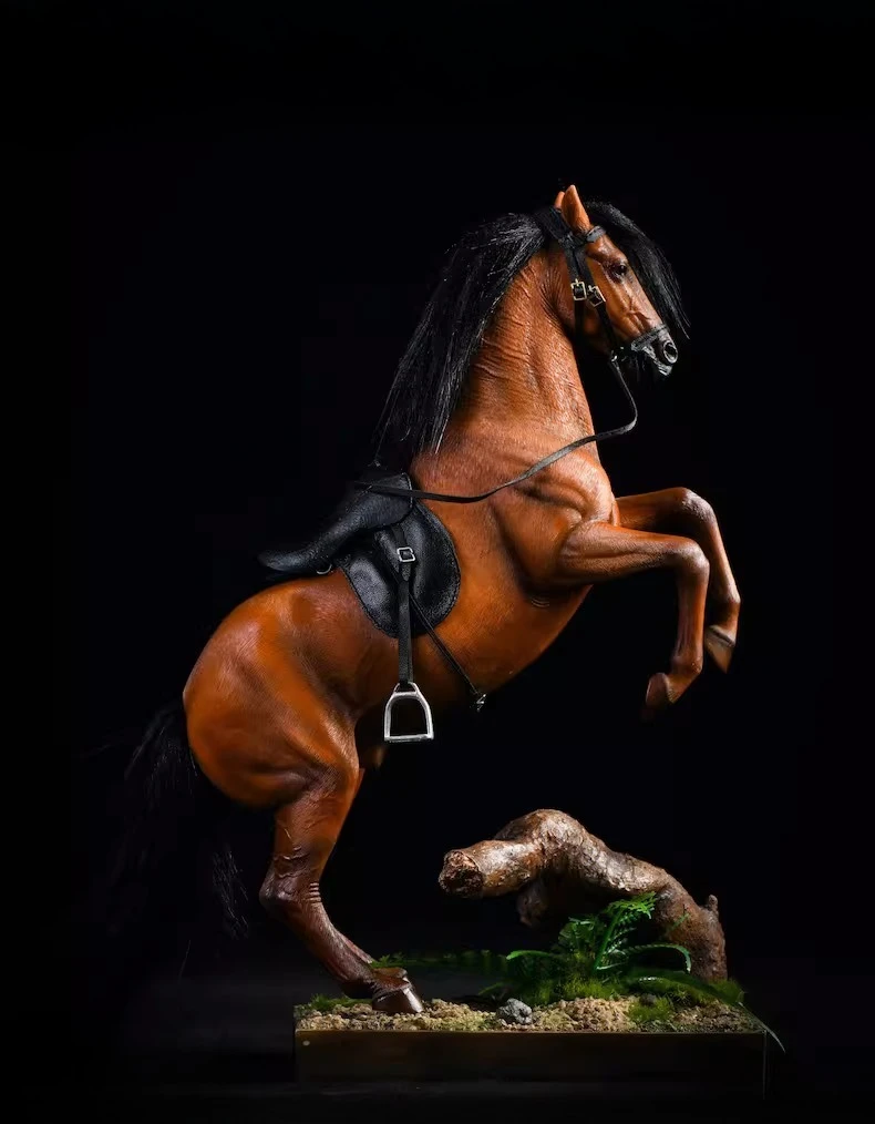 War horse figure simulation horse model with soldier mount horse to success ornament