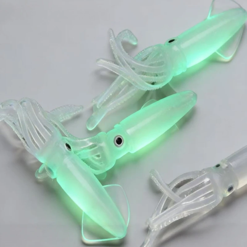 10CM/8G Luminous Soft Fishing Lure: Catch More Fish with Bionic Squid/Octopus Bait for Sea Trolling Fishing Lure Set