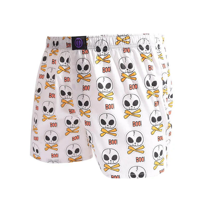 Pure Cotton Panties Cute Skull For Men And Women Pattern Comfortable Breathable Shorts For Home Leisure