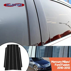 Bright black carbon fiber door and window B C Pillar sticker suitable For Mercury Milan Ford Fusion 2010-2012 2011