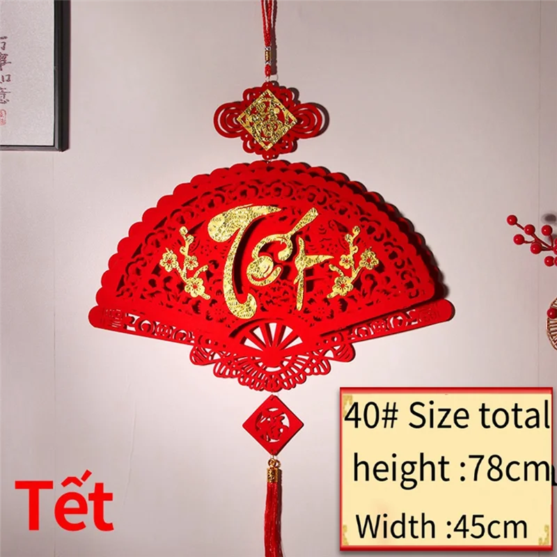 TFORU-الصينية القمرية السنة الجديدة ديكور 2024 فيتنام مهرجان الربيع قلادة معلقة الصينية عقدة قلادة المنزل Tet الديكور 3 سهلة