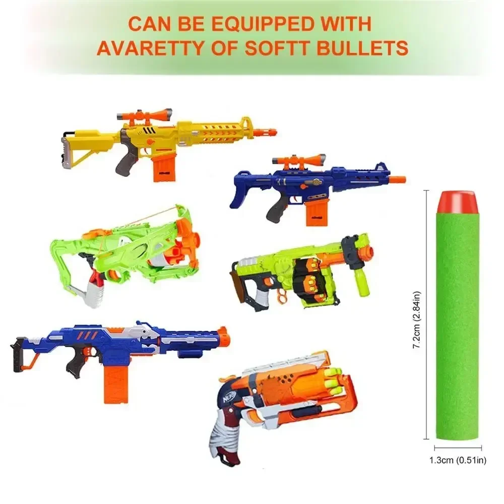 7.2cm 100pcs for Nerf Soft Bullets Darts Round Head Refill Sponge Darts Kids Children Toy Gun Bullets for NERF N-Strike Blasters