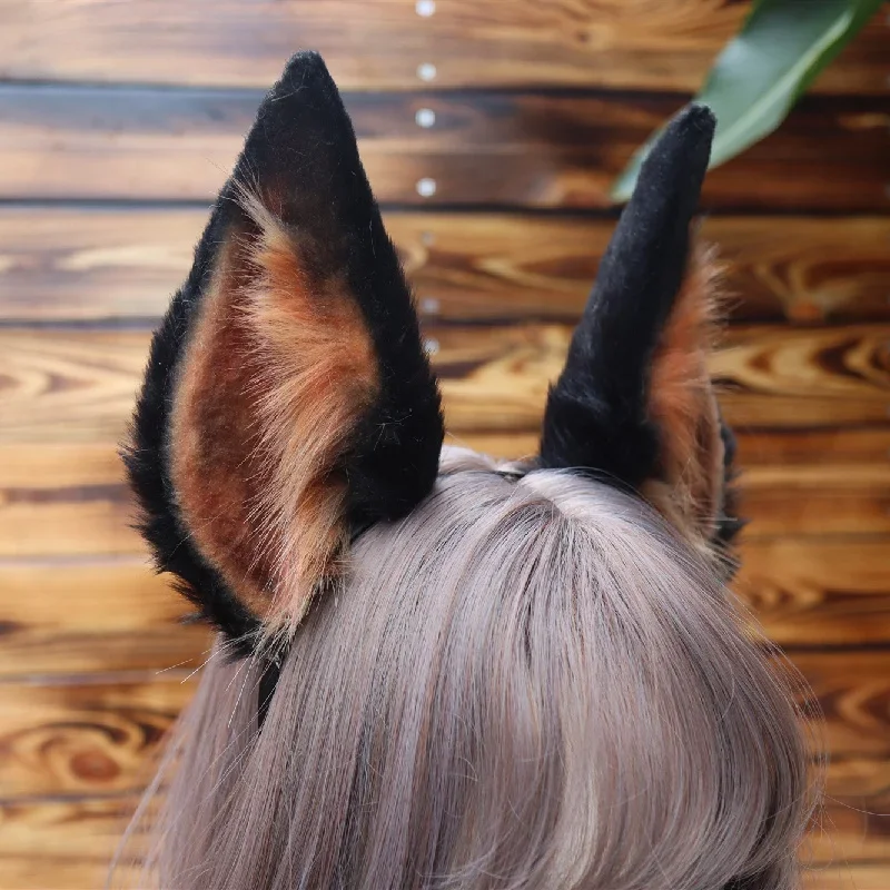 مخصص اليدوية العمل الوحش أنيمي دوبيرمان آذان الكلب Hairhoop أغطية الرأس لجميع القديسين عيد الميلاد لعبة حفلة تأثيري الدعامة #4