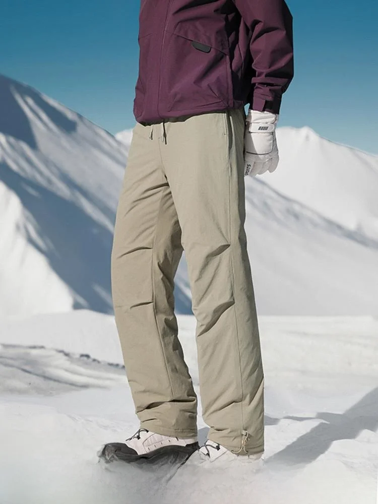 

Winter 3D Tailored Du down Pants Men's Warmth Assurance Youth Faion Straight Leg Long Trousers Casual Wear Nylon Spandex