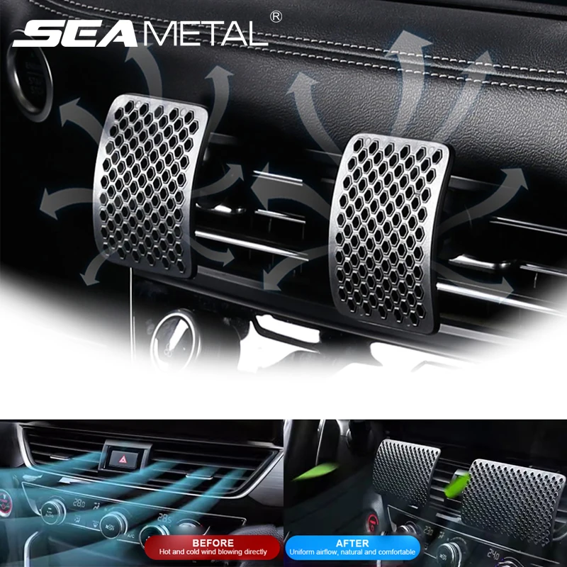 

Перегородка SEAMETAL для вентиляционного отверстия автомобиля, перегородка для вентиляционного отверстия, направляющая для ветра, универсальный зажим, направляющая для ветра, перегородка для предотвращения прямого выдувания, Бесплатная регулировка