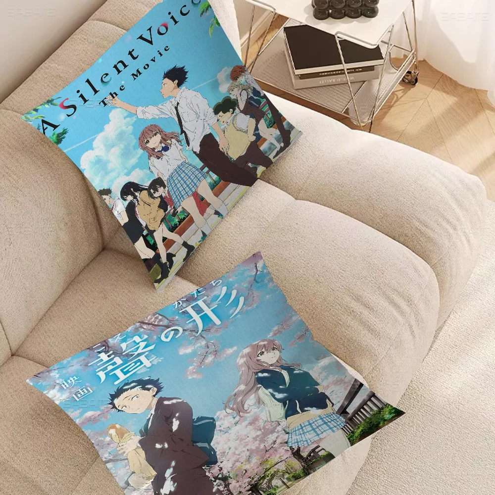 A Silent Voice Cushion Cover Car Throw Pillow Case For Sofa Car Christmas Gift 40x40cm 45x45cm