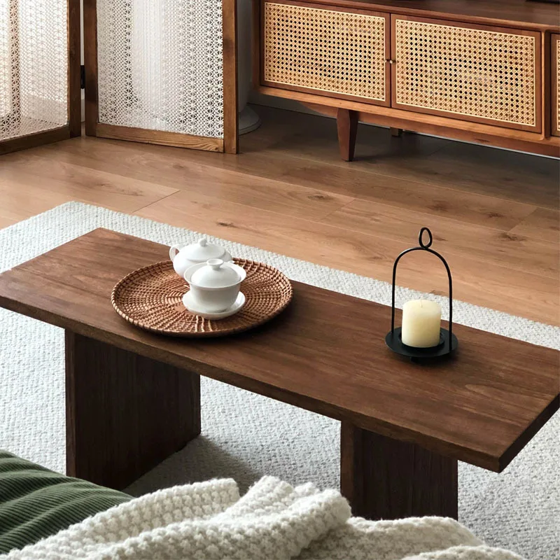 

Coffee table living room home solid wood square table Internet celebrity minimalist retro style simple modern creative high sens