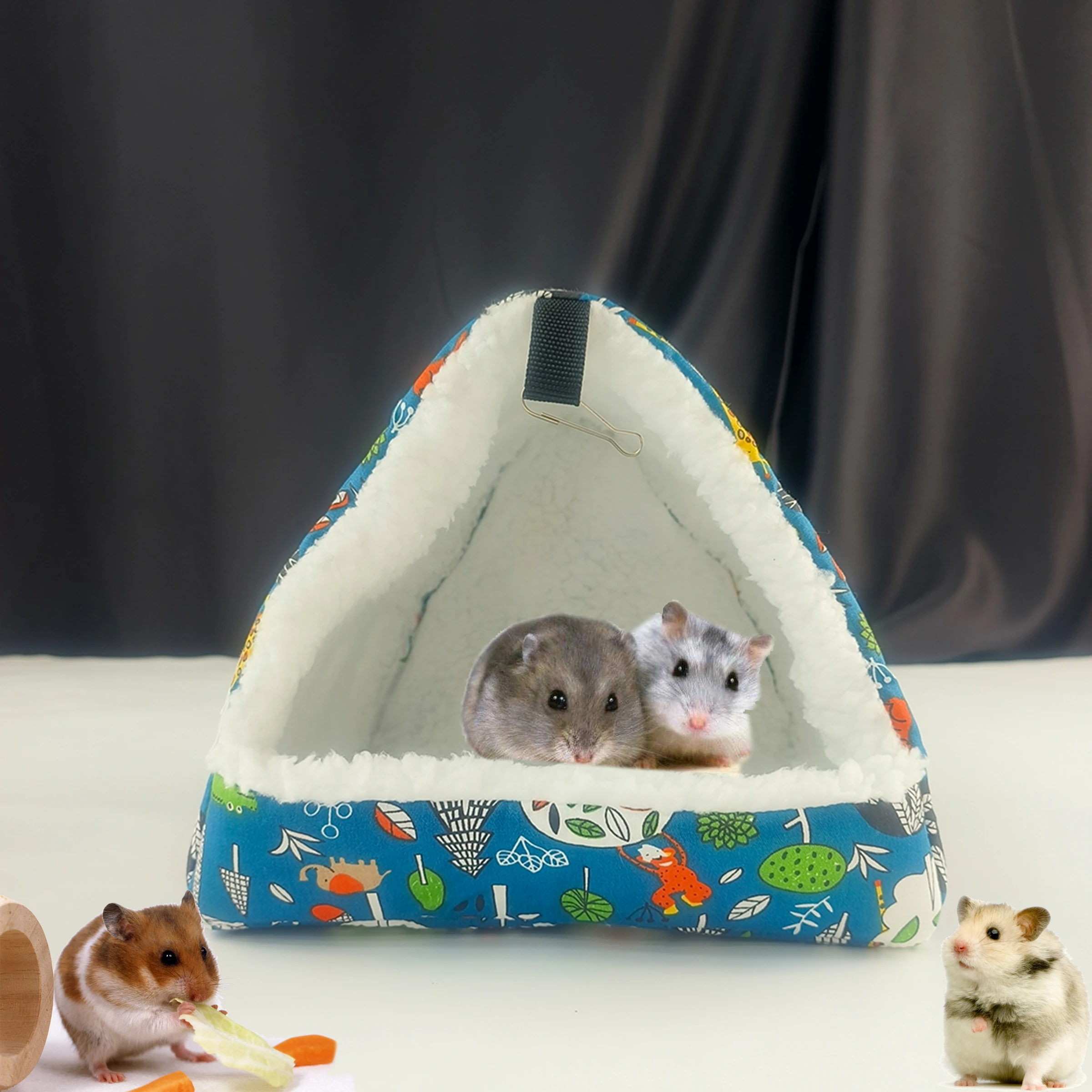 Papageien- und Hamsternest aus Isolierwatte, Vogelnest aus Fleece, Verdickt für den Winter, Beliebtes Kleintierzubehör für Papageien und Hamster – Detail 2