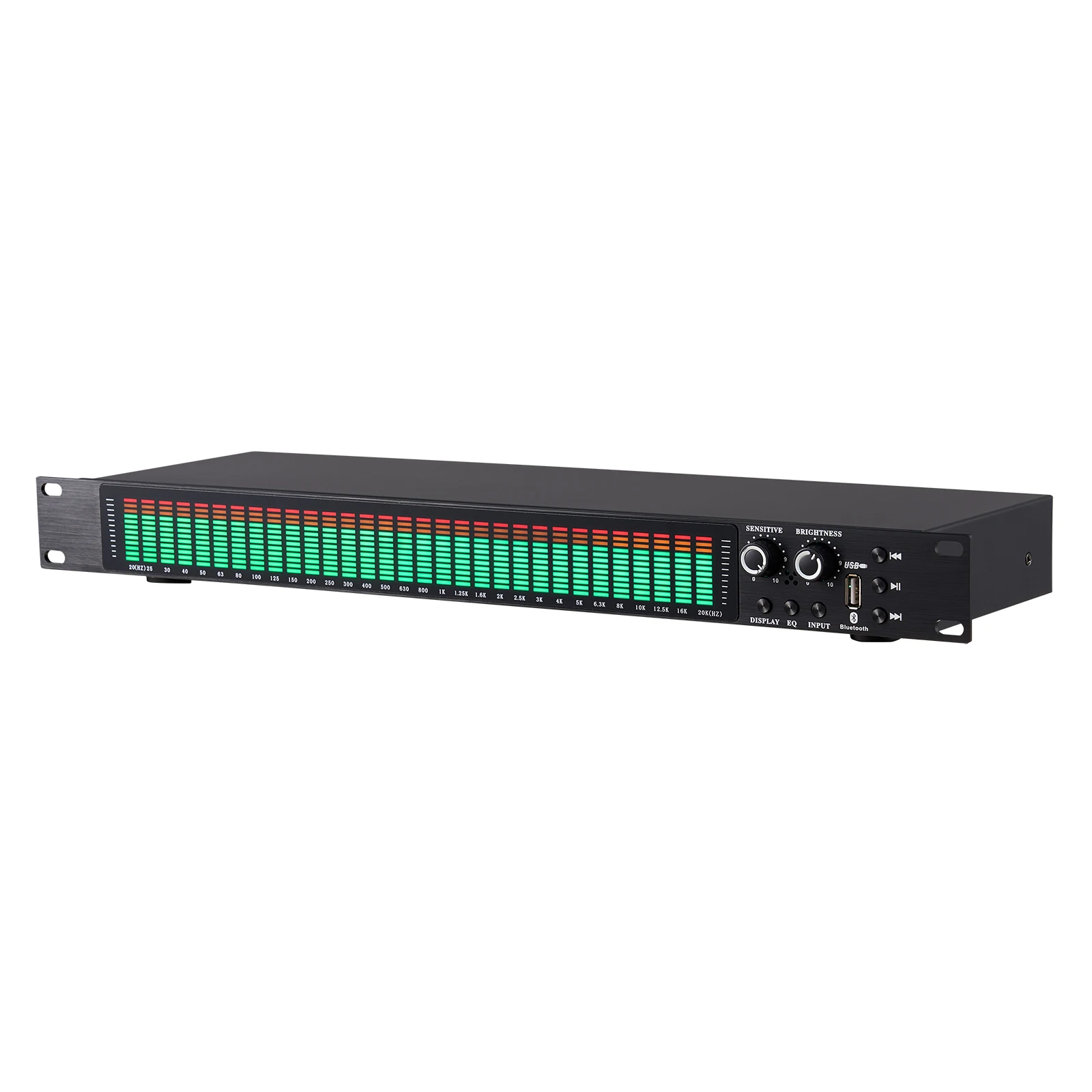 Analizator widma muzyki led nastrojowe oświetlenie poziomu xlr odtwarzacz Bluetooth USB 31 segmentowy wyświetlacz poziomu led xlr rca