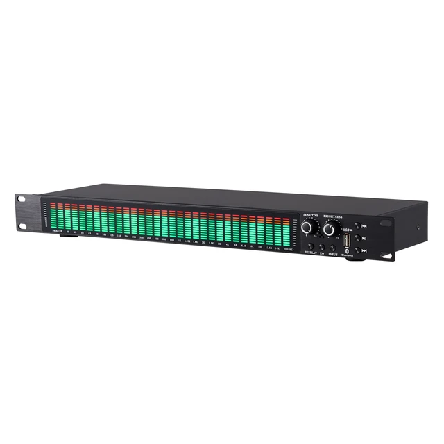 Analizator widma muzyki led nastrojowe oświetlenie poziomu xlr odtwarzacz Bluetooth USB 31 segmentowy wyświetlacz poziomu led xlr rca